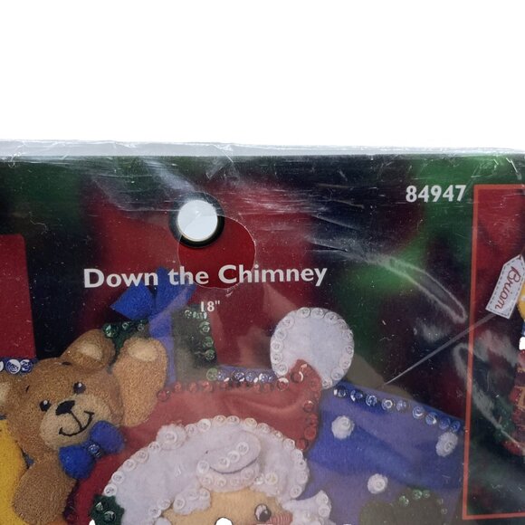 Plaid Bucilla Felt Stocking Down The Chimney 84947 Maria Stanziani Christmas - Picture 4 of 10